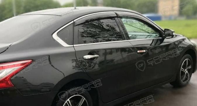 Дефлекторы окон (ветровики) Nissan Teana (L33) 2013 (Ниссан Тиана) Кобра Тюнинг